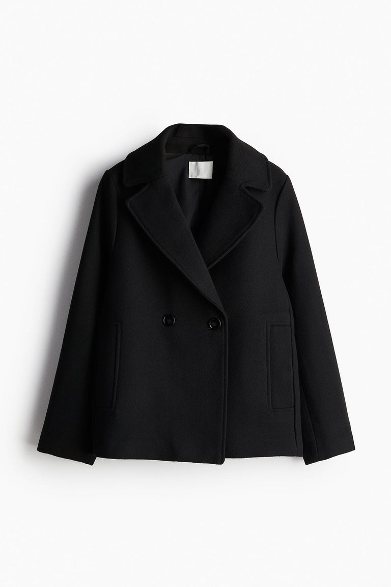 Outerwear Black Short Pea Coat Short Pea Coat H&M Qatar