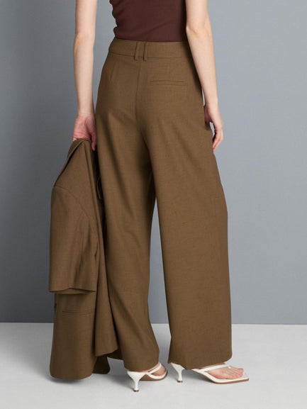 Pleated Mid-Rise Trousers