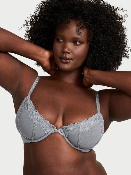 Very Sexy Sheer Shine Rose Unlined Low-Cut Demi Bra