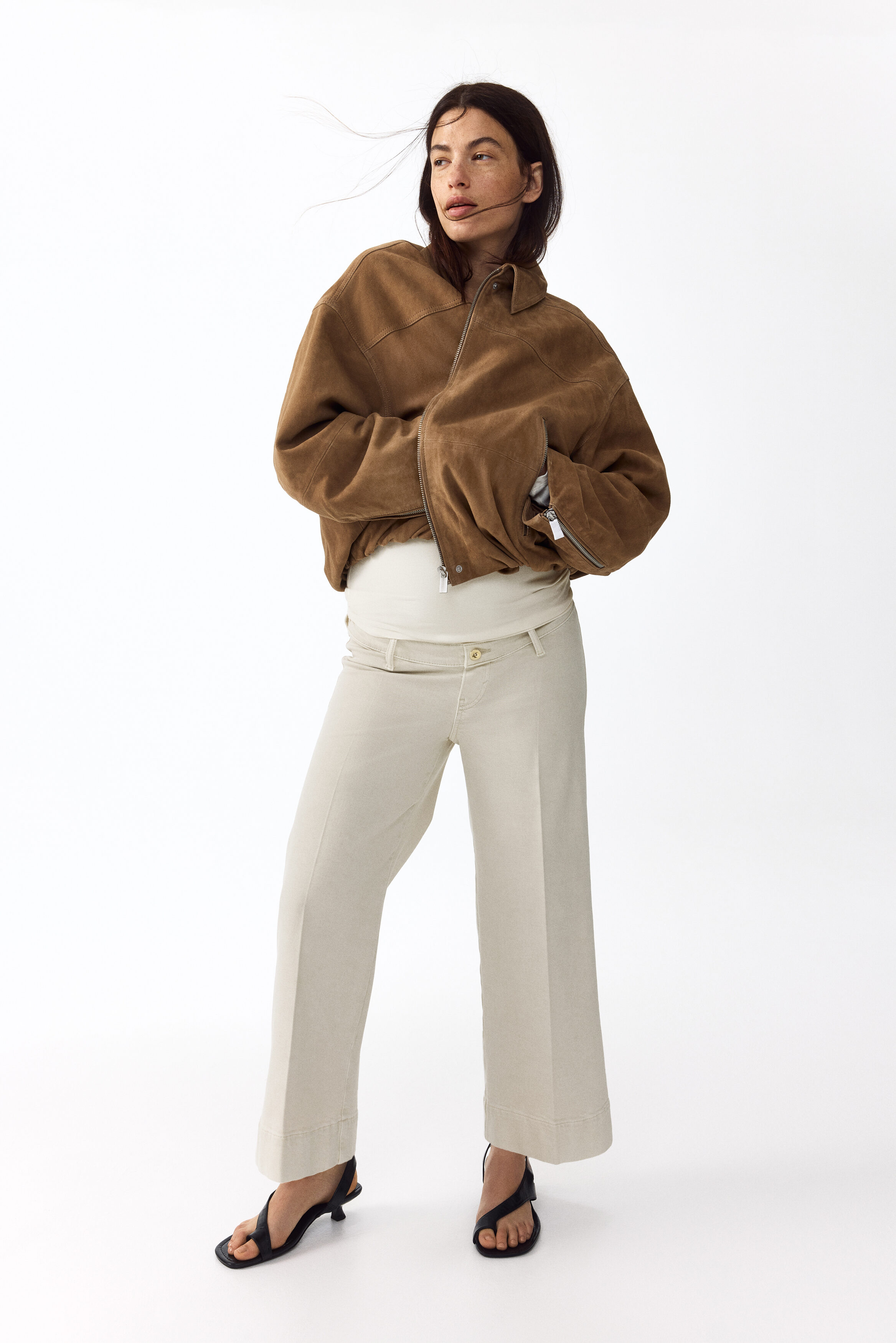 MAMA Wide High Waist Ankle Jeans