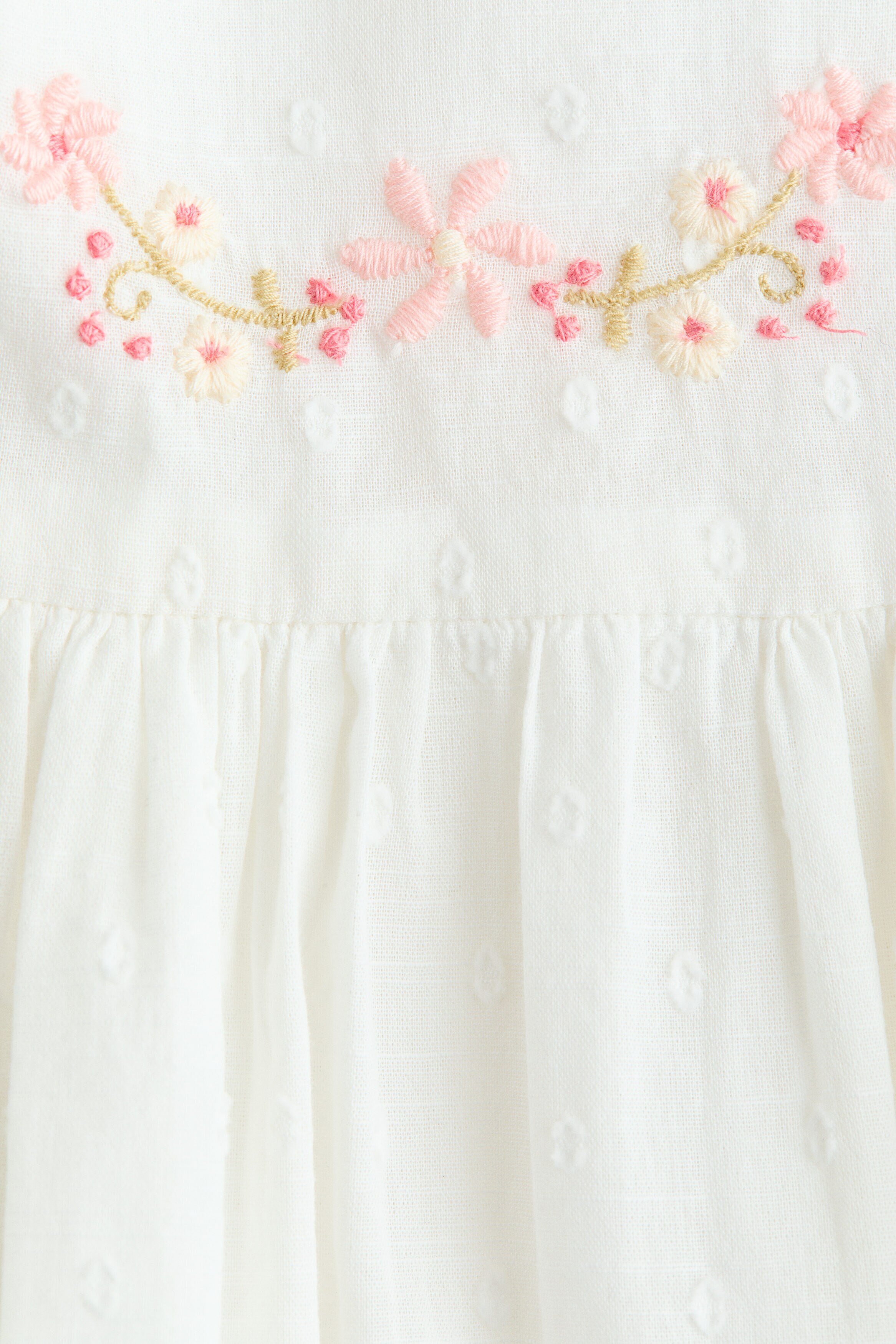 Embroidery-detail cotton dress