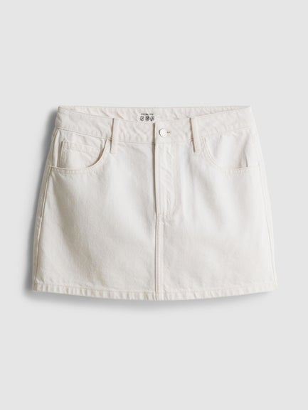 Cotton Denim Mini Skirt