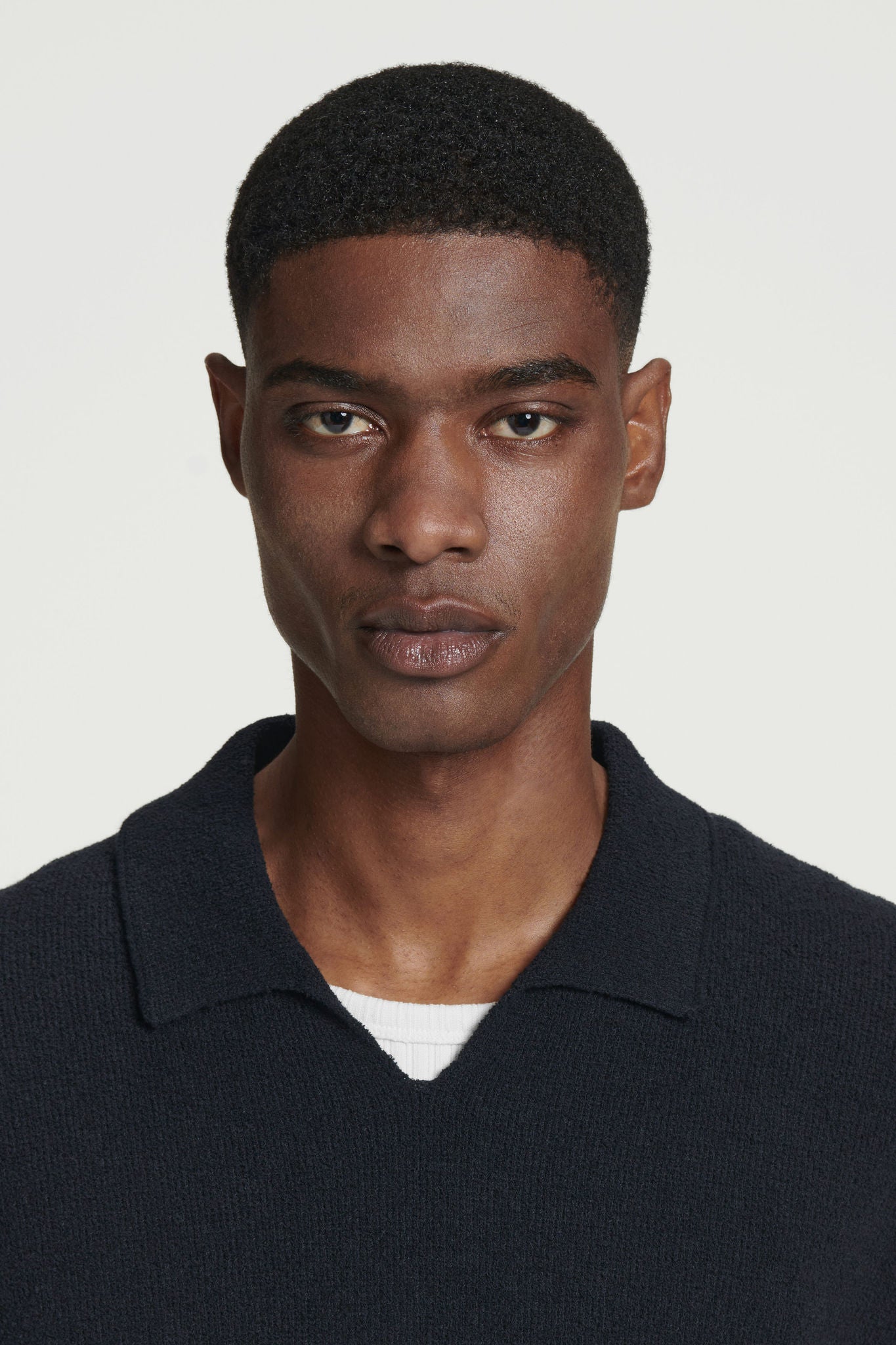 Open-collar Bouclé-knit Polo Shirt | COS UAE