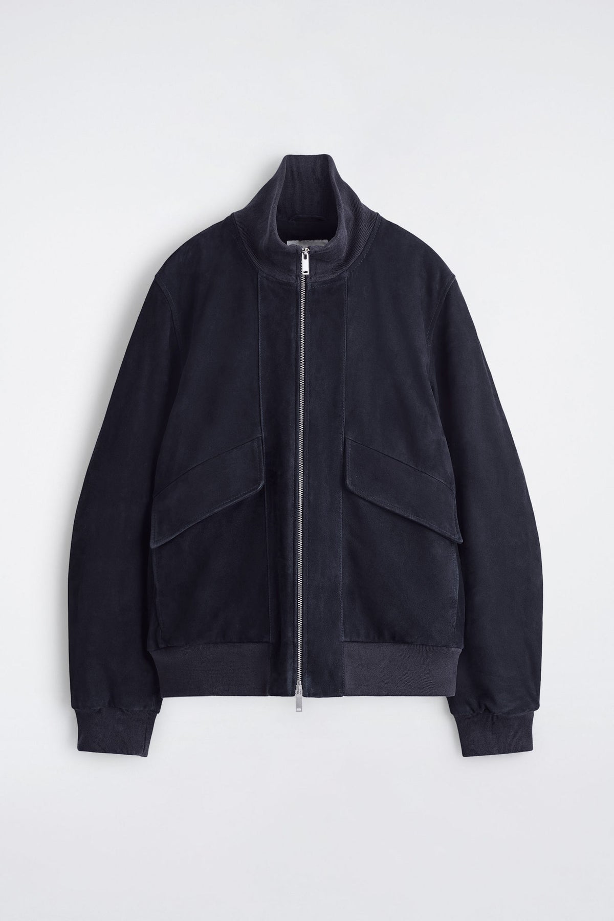 SUEDE FLIGHT JACKET — Blue dark