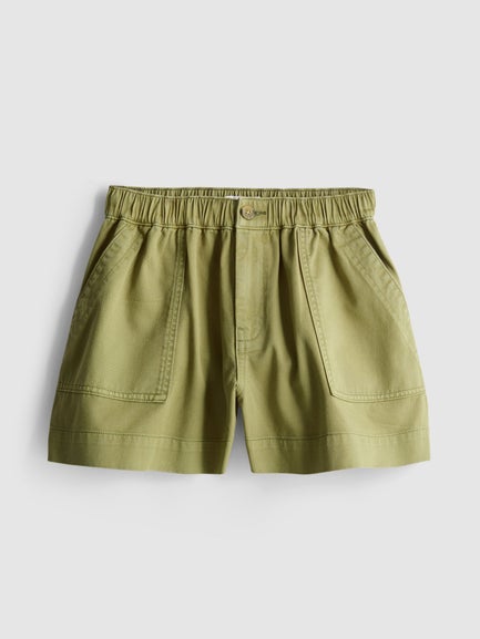 Cotton Denim Utility Shorts