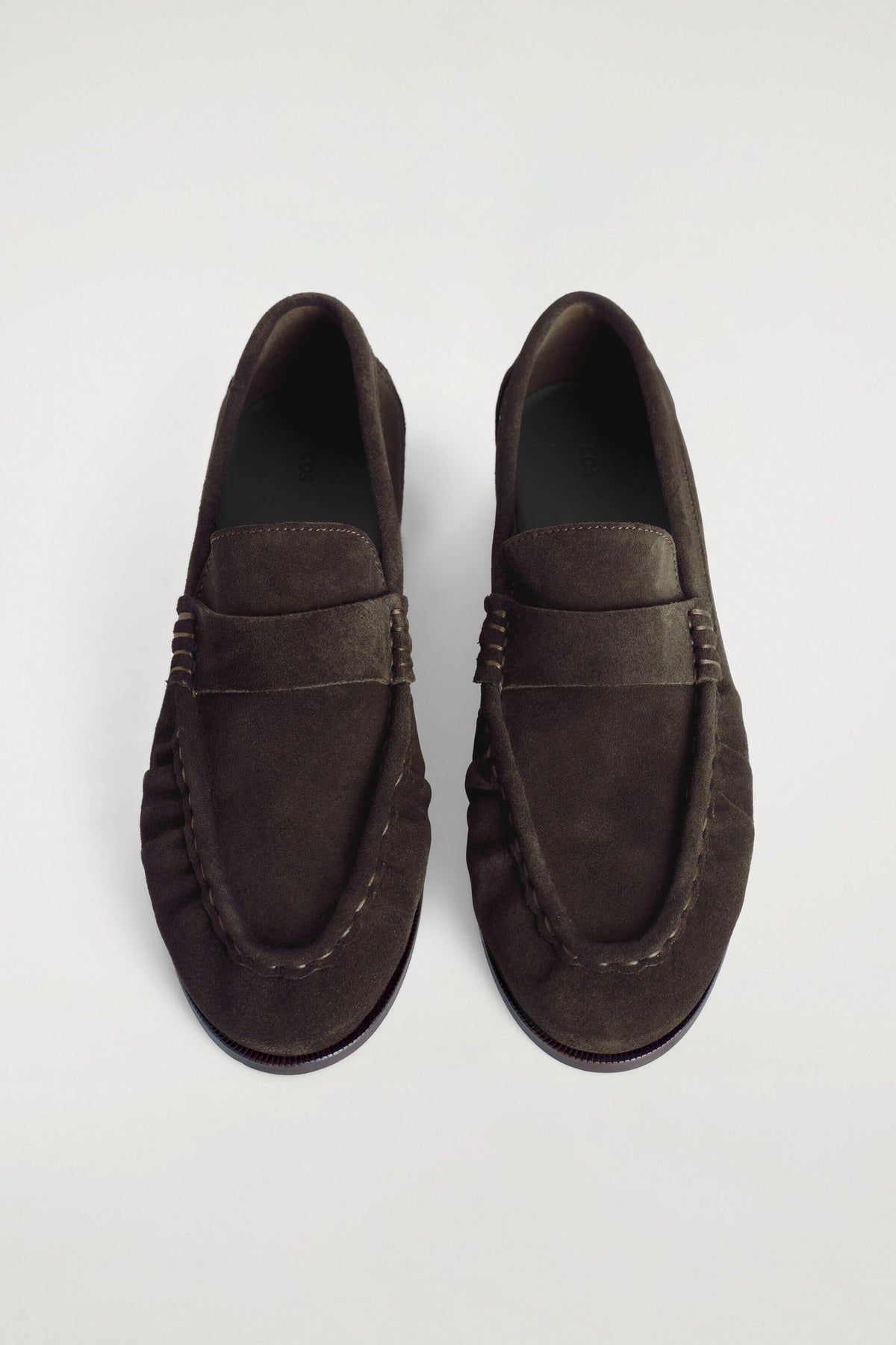 LEATHER MOCCASIN LOAFERS — BROWN