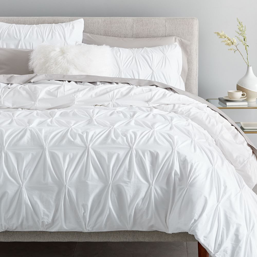 Cotton Duvet White Duvet Cover And Shams Organic Cotton Pintuck