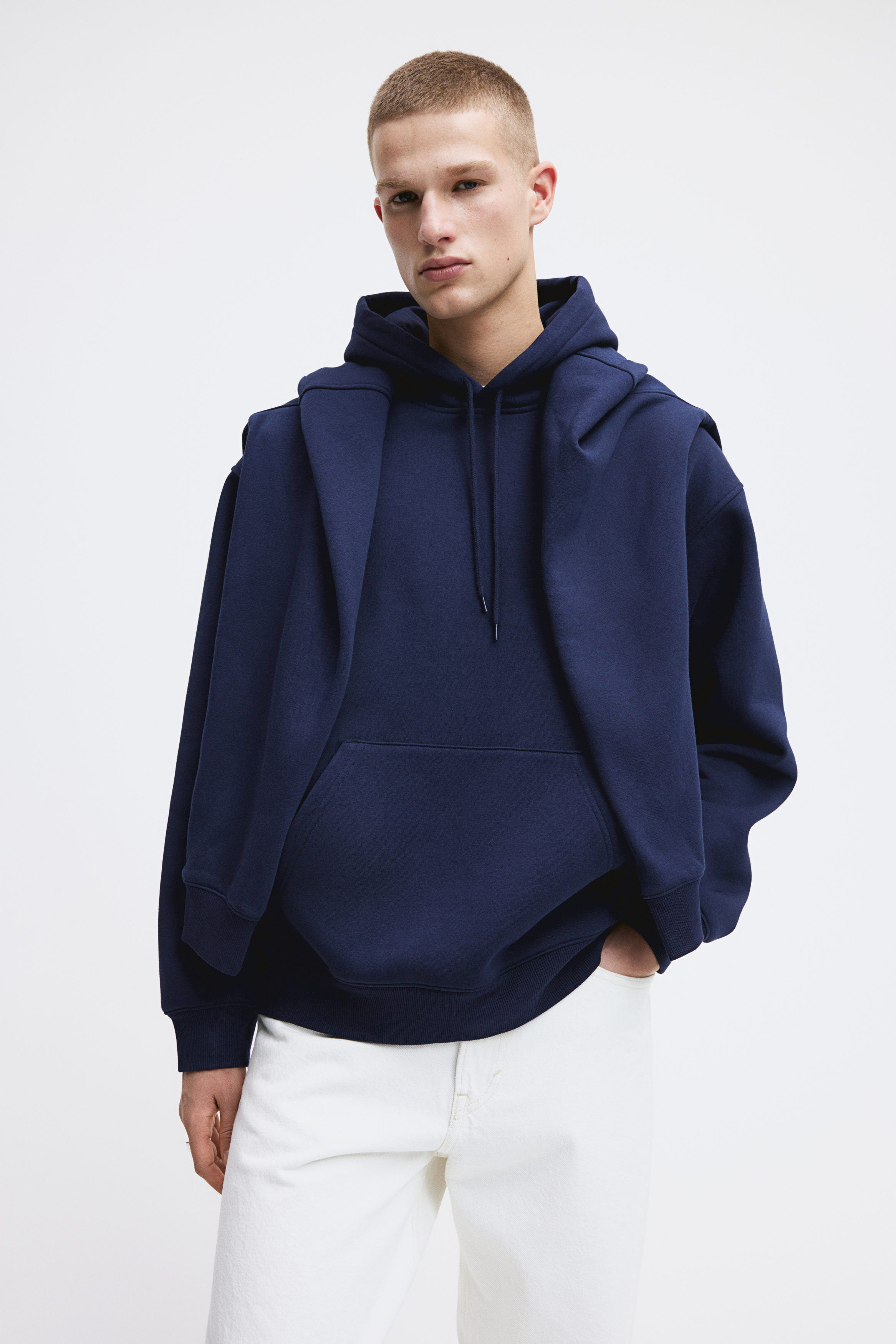 Navy blue hoodie h&m on sale