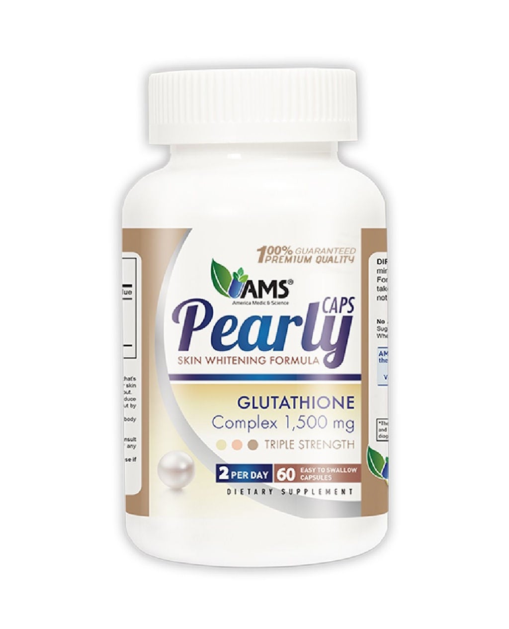 pearly glutathione capsule Ams pearly Skin Whitening 60 Capsules 1500mg