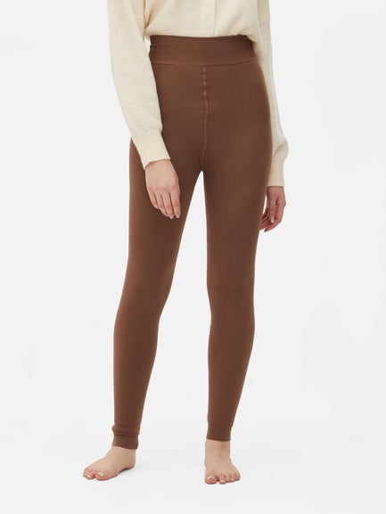 1pk Velvet Plush Taupe Leggings