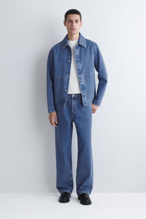 MINIMAL DENIM JACKET — Blue light