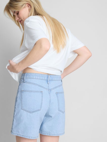 Cotton Denim Bermuda Shorts