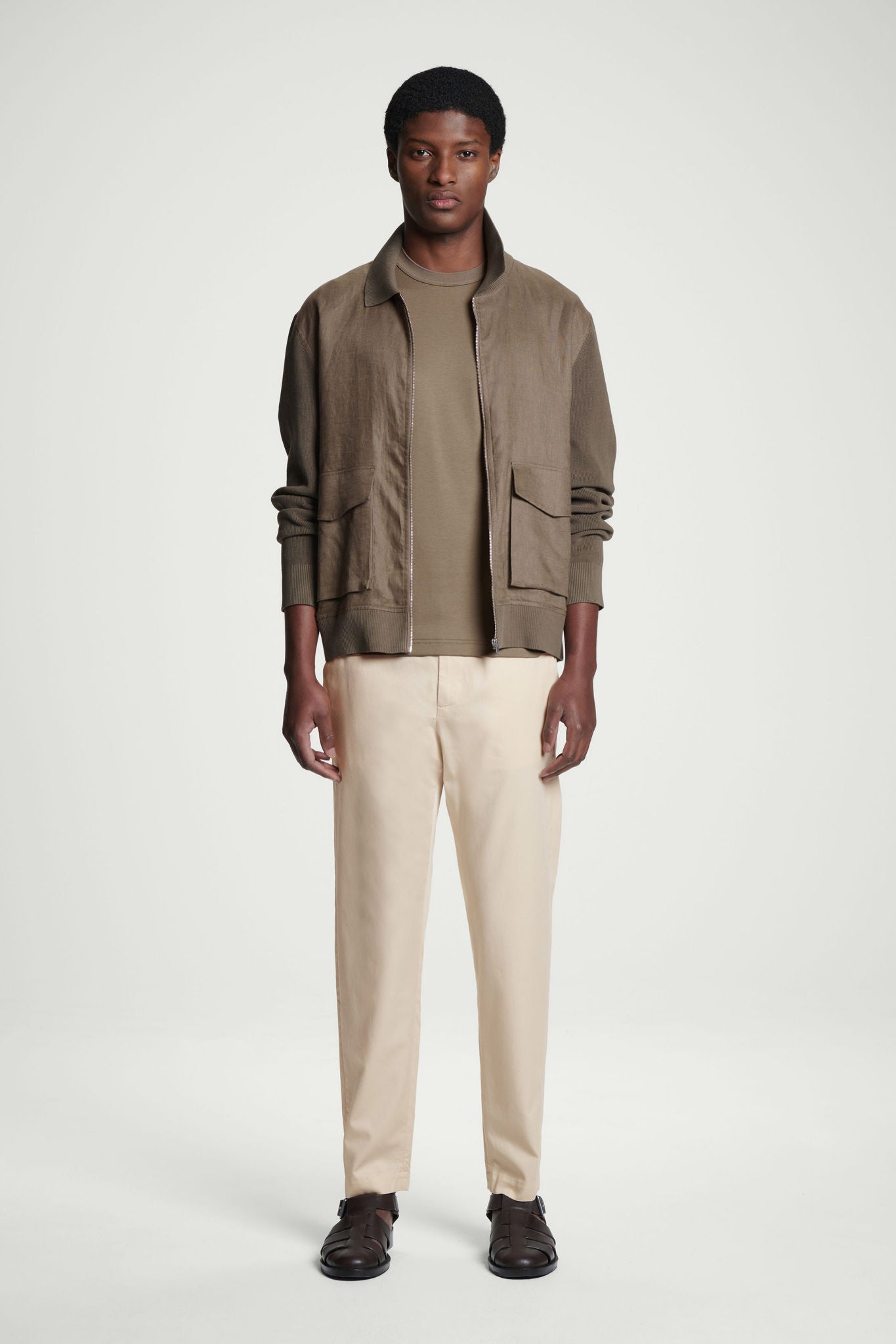 ジャケット・アウター COS TWO TONE KNITTED BOMBER JACKET RELAXED TWO-TONE KNITTED BOMBER JACKET