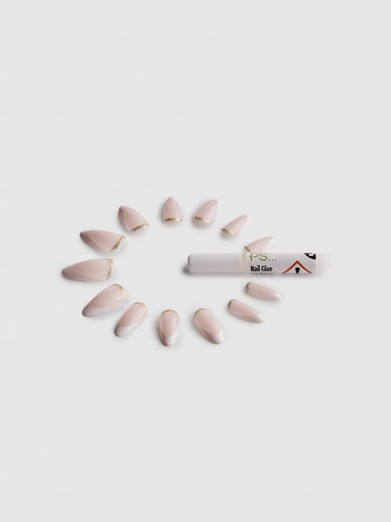 PS... Pro Pointed French Tip Gel Effect False Nails