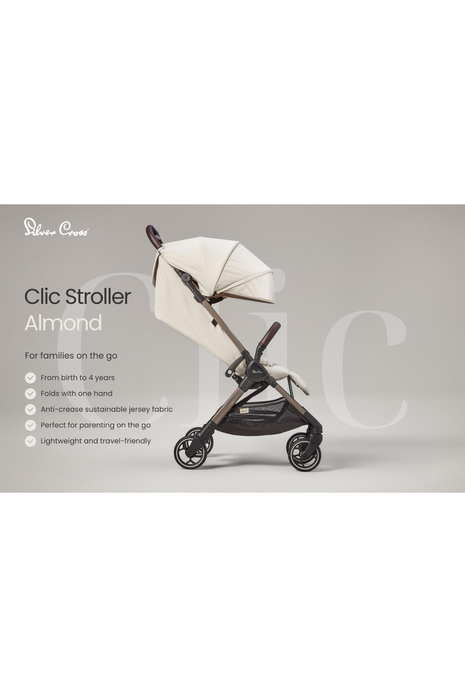 Silver Cross Clic Stroller Almond | Mothercare Kuwait