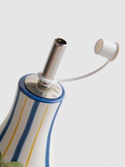 Mediterranean Floral Ceramic Oil Pourer