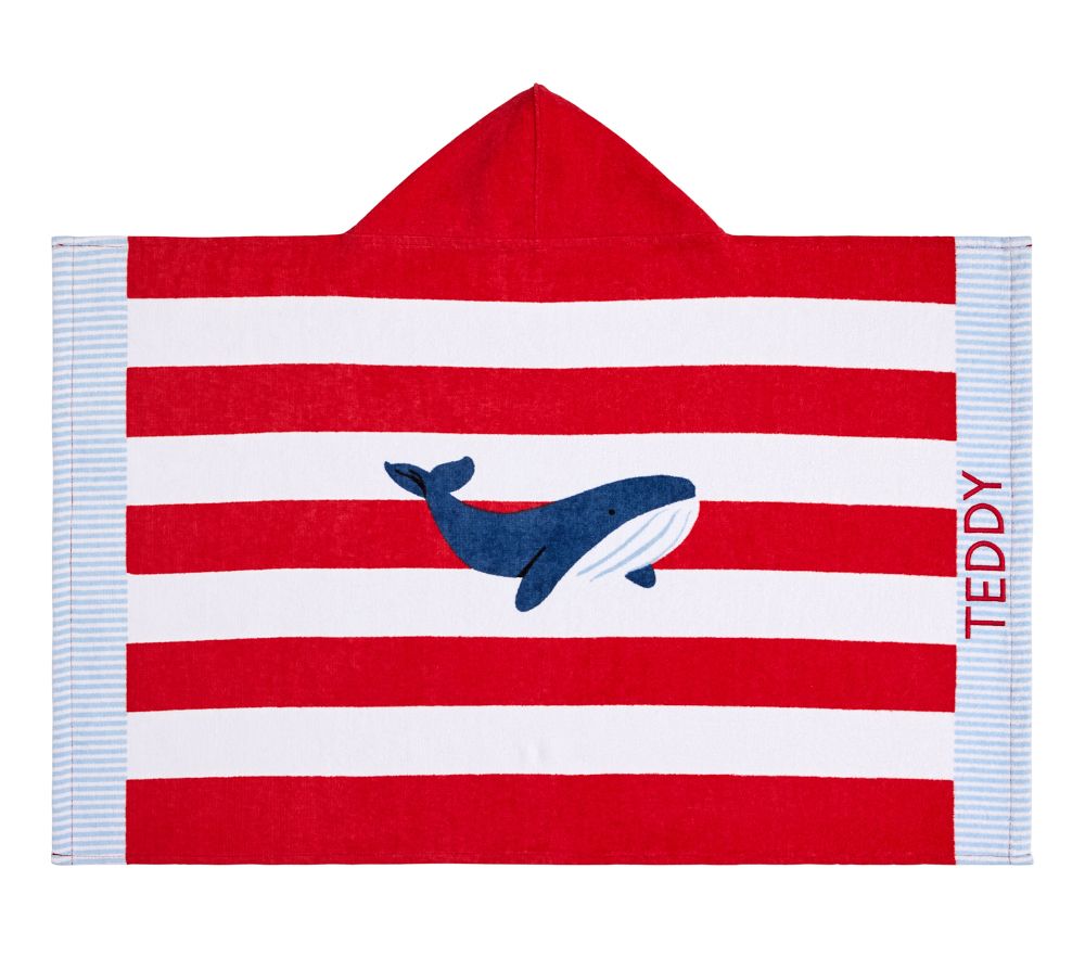 Rugby Stripe Whale Beach Hooded Towel | Pottery Barn Kids UAE
