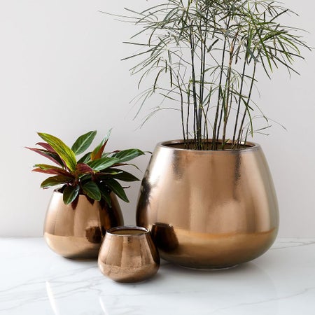 Ceramic Planters - Burnt Gold
