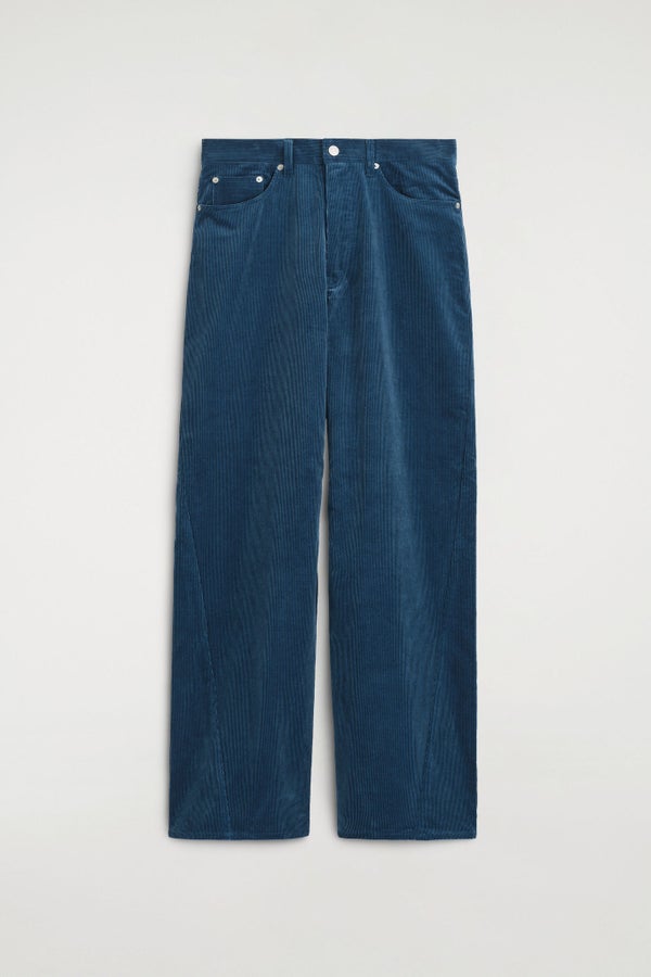 FACADE CORDUROY STRAIGHT-LEG JEANS — Blue medium