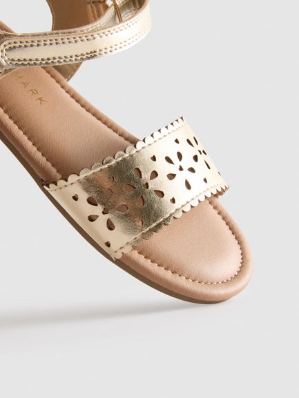 Metallic Laser Cut Sandals