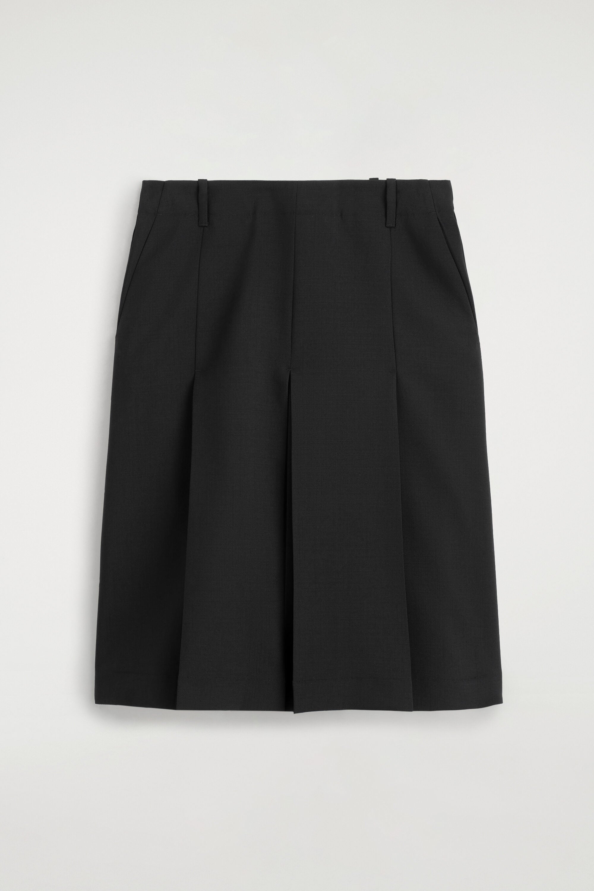 Box-pleat Checked Wool Midi Skirt | COS UAE