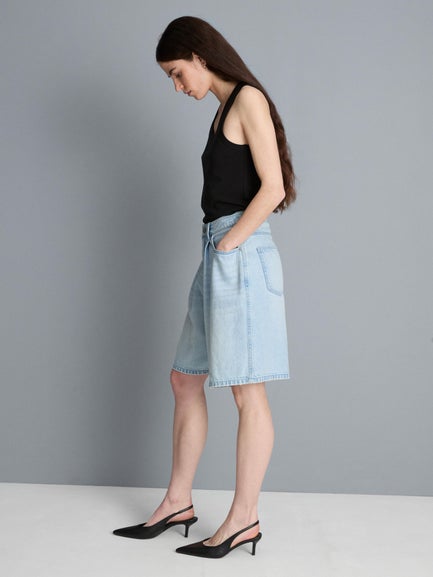 Cotton Denim Bermuda Shorts
