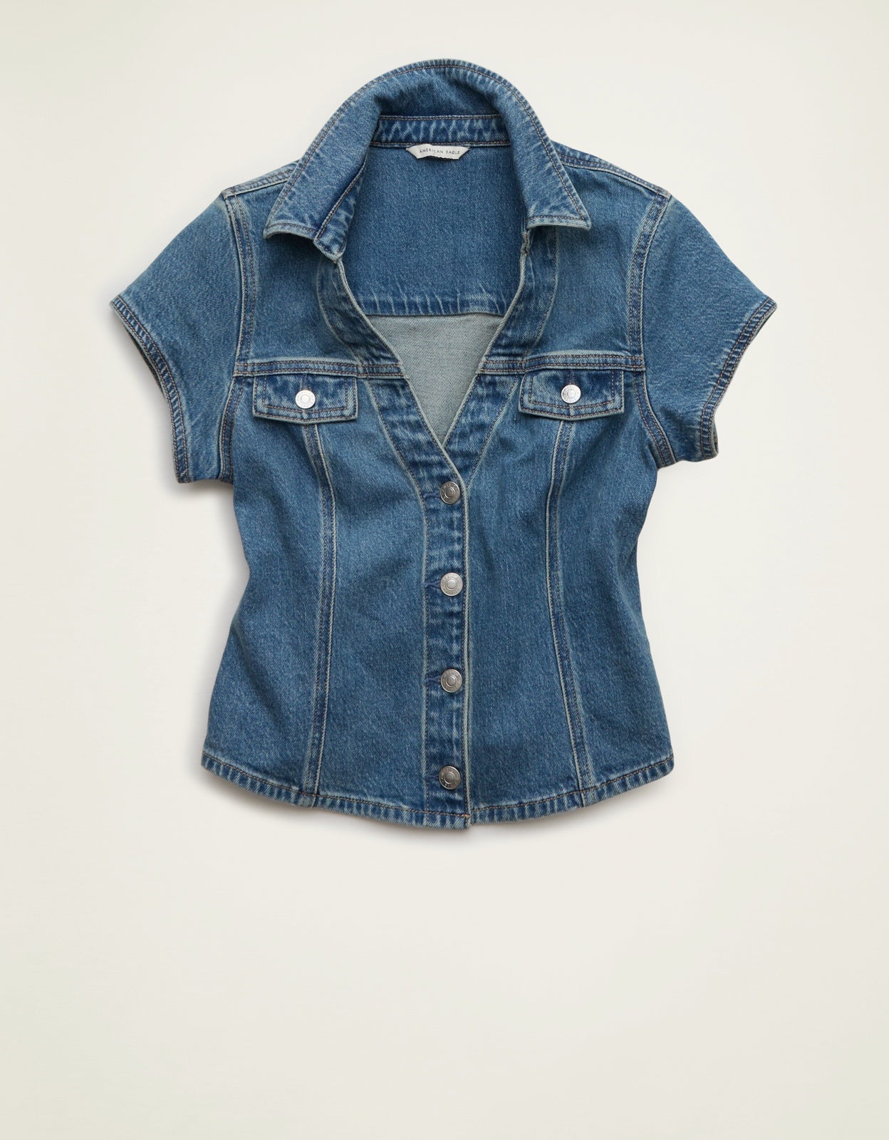 AE Short Sleeve Denim Button Down
