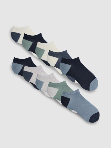 10pk Flat Seam Trainer Socks