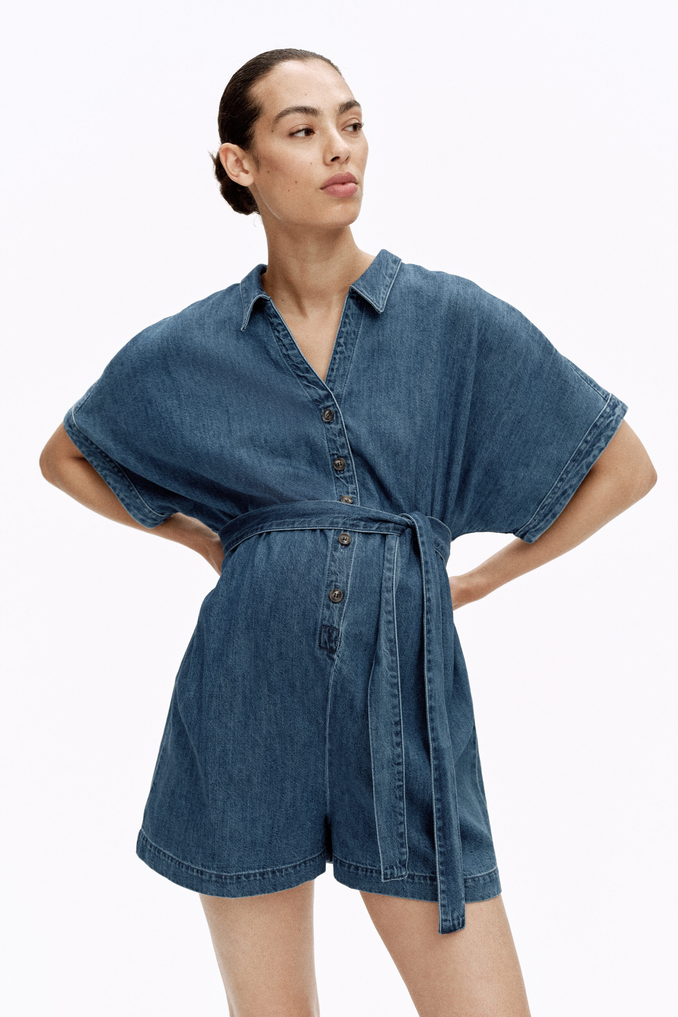 MAMA Denim playsuit