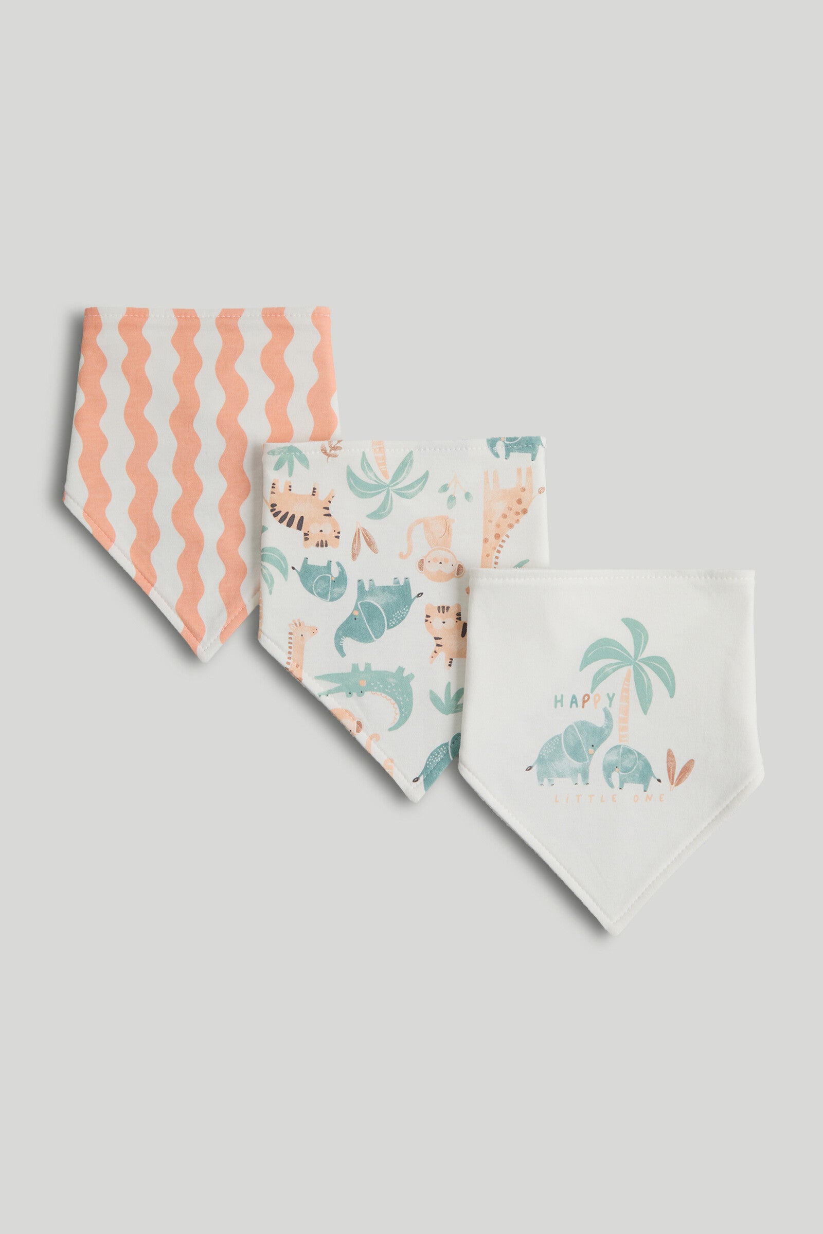 3 Pack Mothercare Safari Dribble Bibs