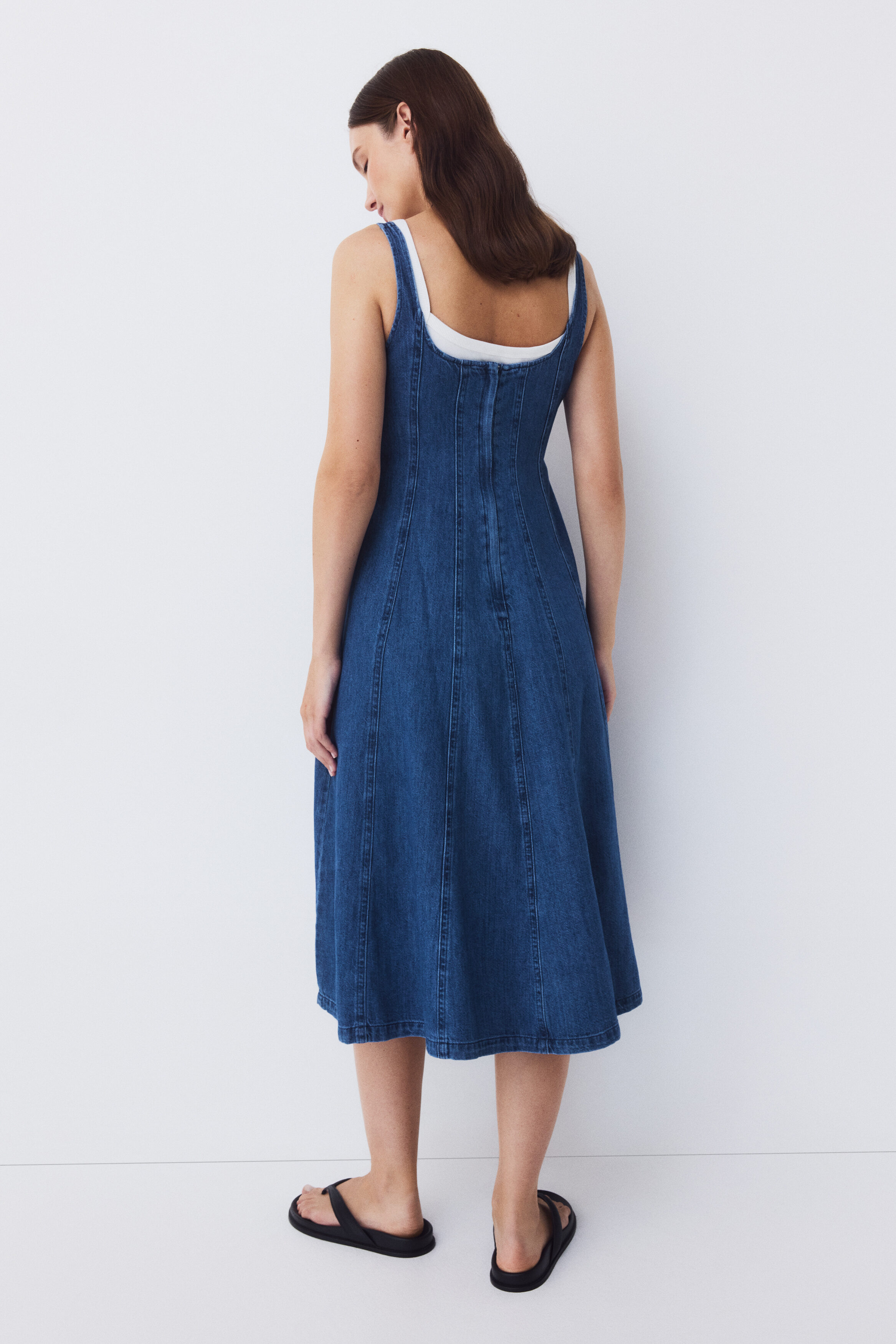 MAMA Denim midi dress