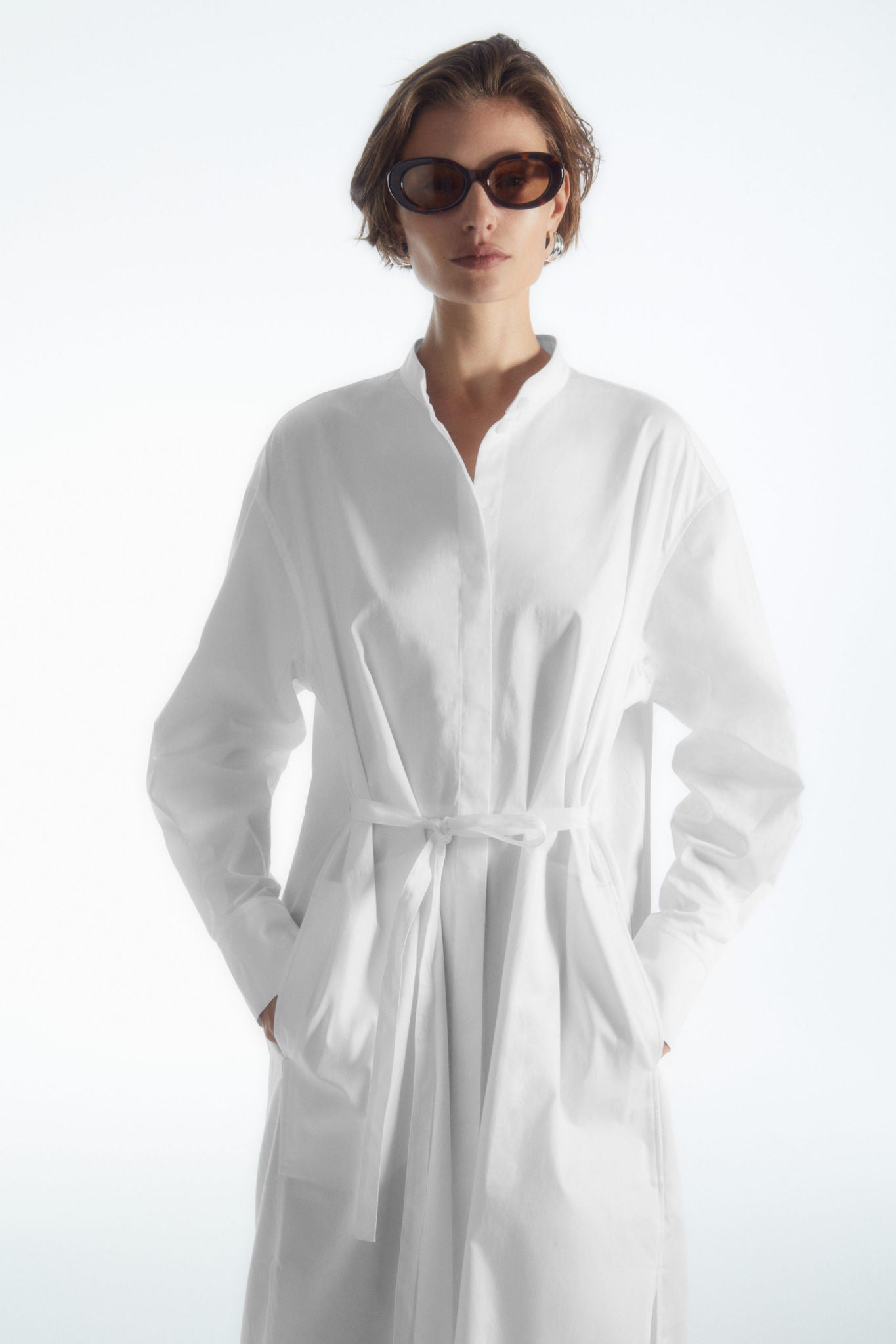 Shop OVERSIZED GRANDAD COLLAR SHIRT DRESS online COS UAE