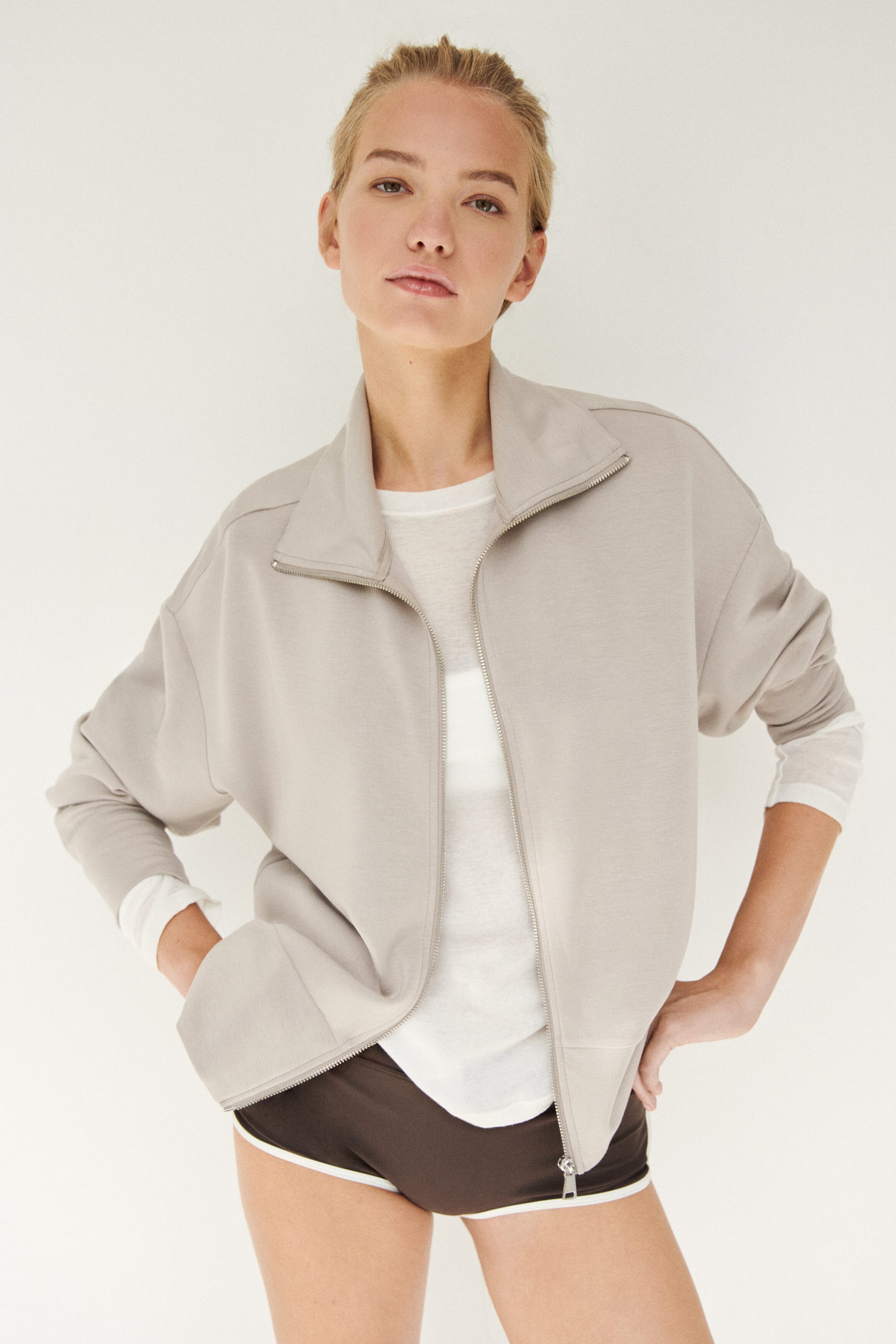 Jersey track jacket