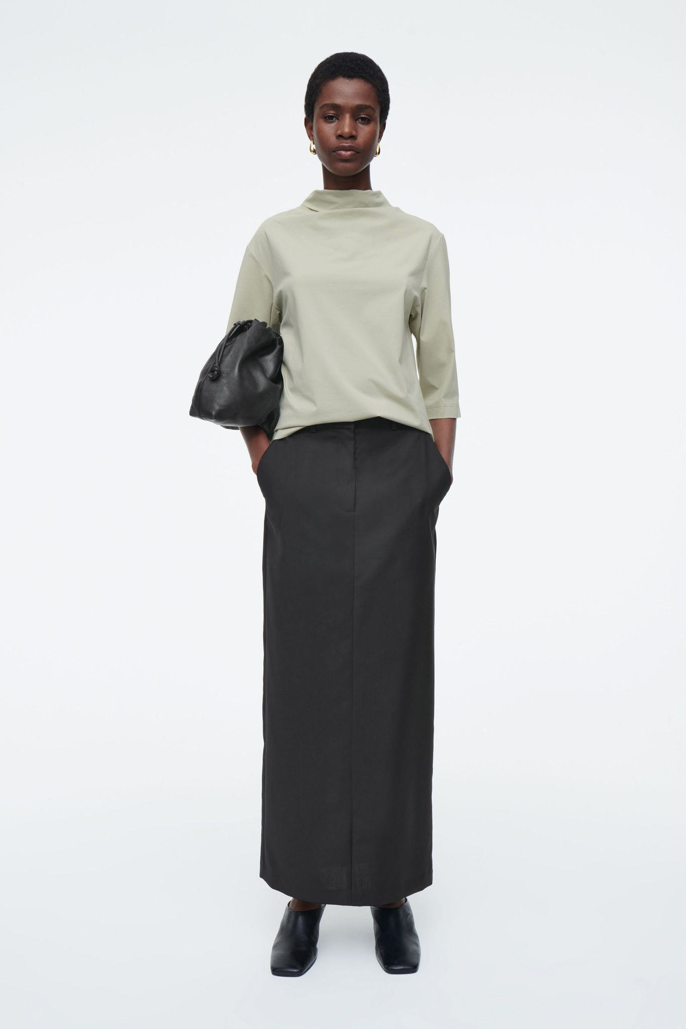 Shop WOOL COLUMN MAXI SKIRT online COS UAE