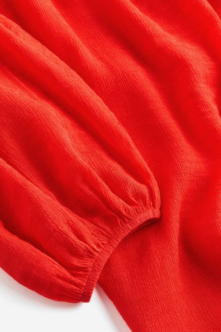Crinkled tie-detail dress