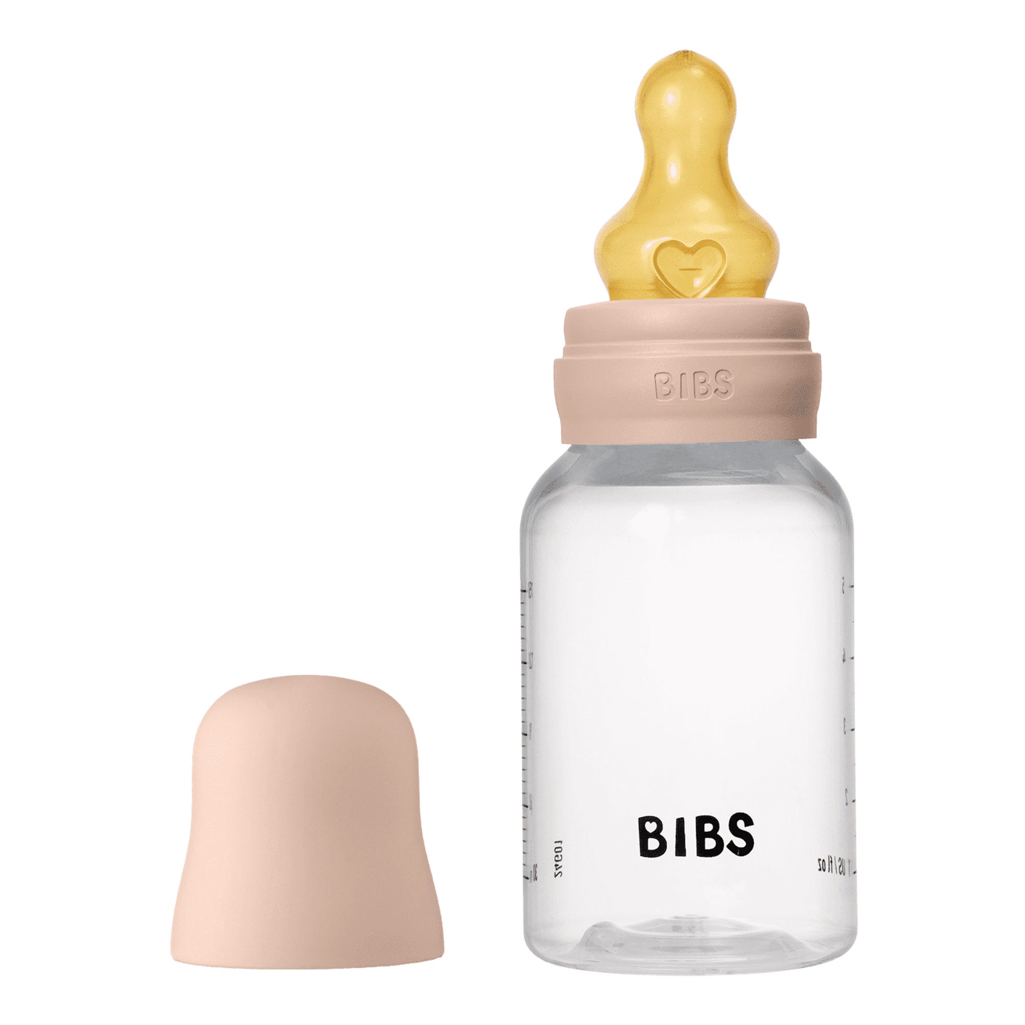 Bibs Baby Bottle Round Nipple Latex 1 Pack 150 Ml Slow Flow Blush