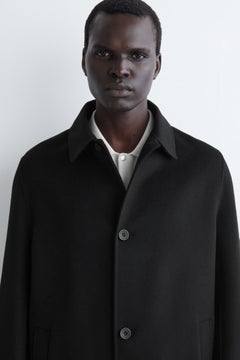 SPLIT WOOL CAR COAT — Black dark 4