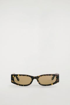 SLIM RECTANGULAR SUNGLASSES — Brown dark 4