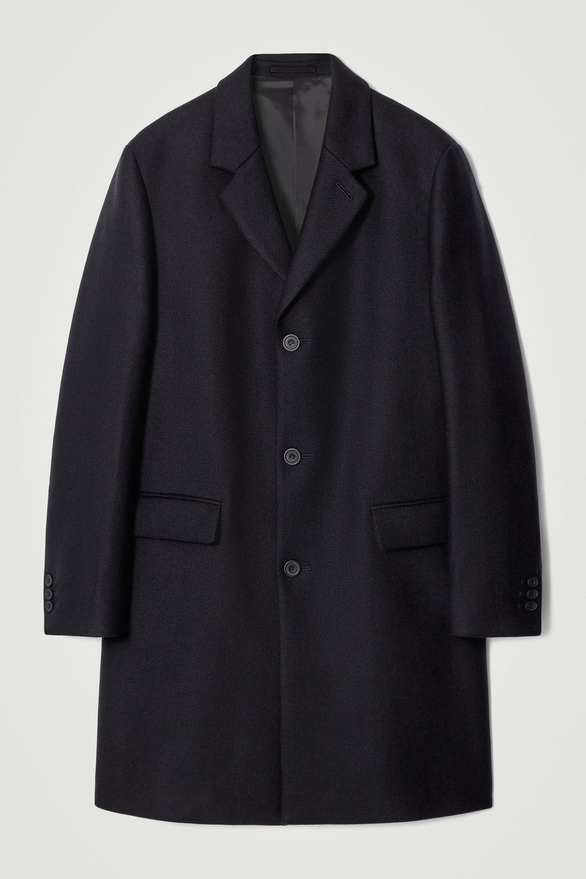 TAILORED WOOL-TWILL COAT — Blue dark