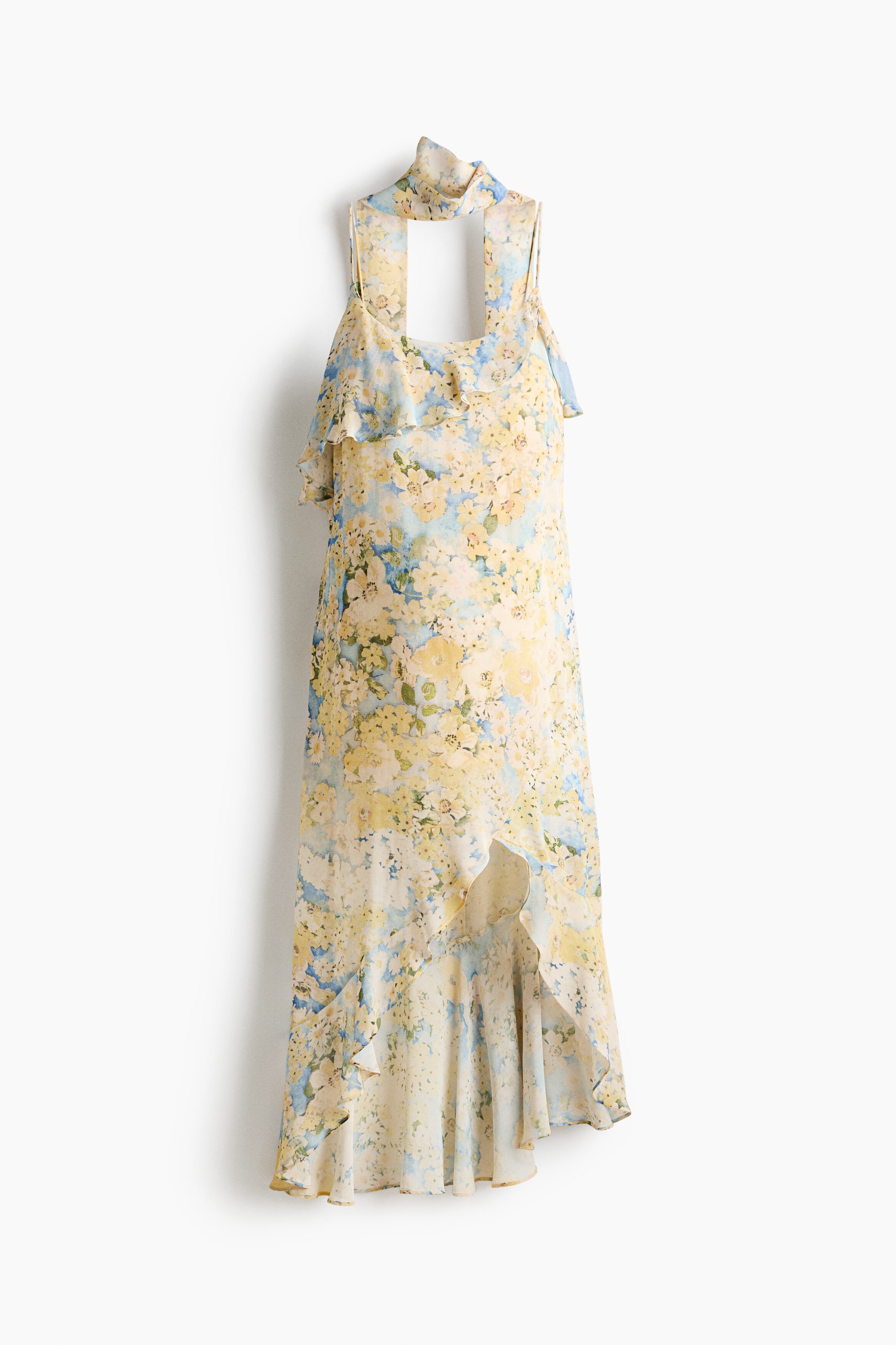 MAMA Flounced chiffon dress with scarf