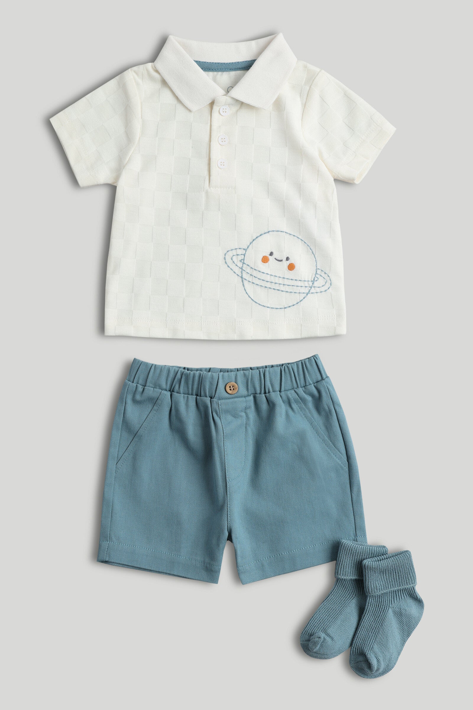 Space Polo Shirt, Shorts and Socks Outfit