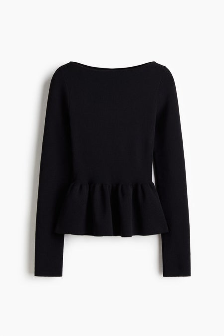 Knitted peplum top