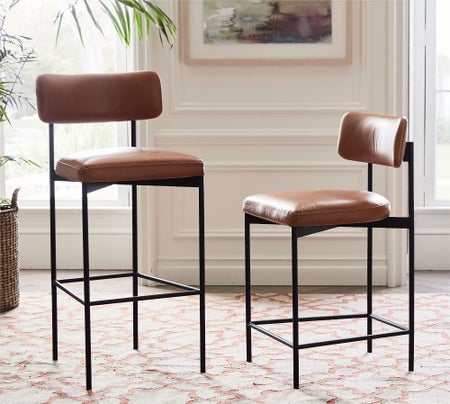Maison Leather Bar & Counter Stools