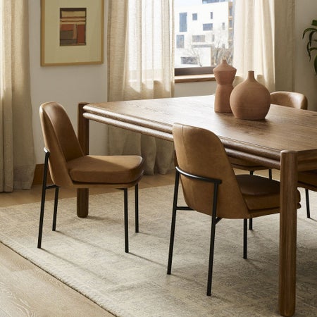 Jack Metal Frame Leather Dining Chair