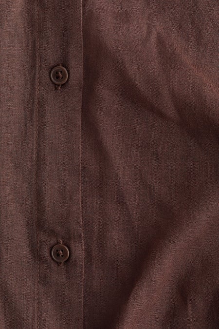 Linen-blend shirt dress