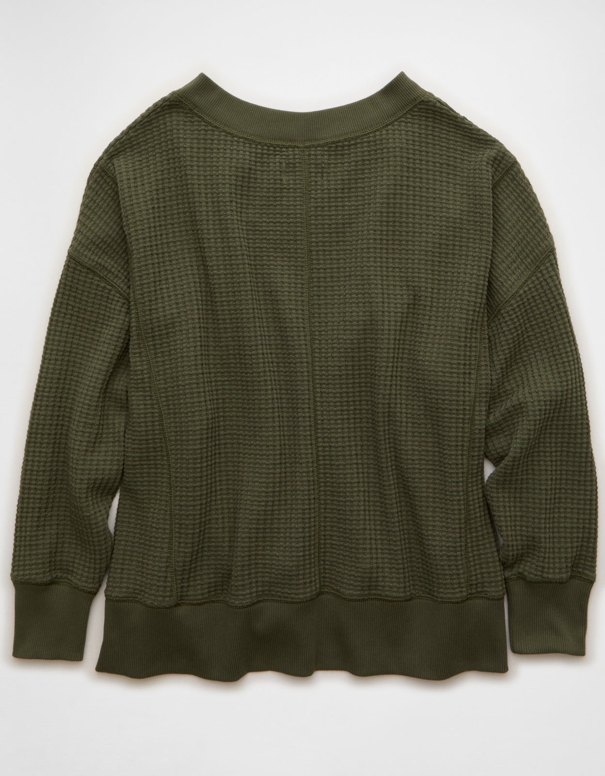 AE Big Hug V-Neck Waffle Sweatshirt