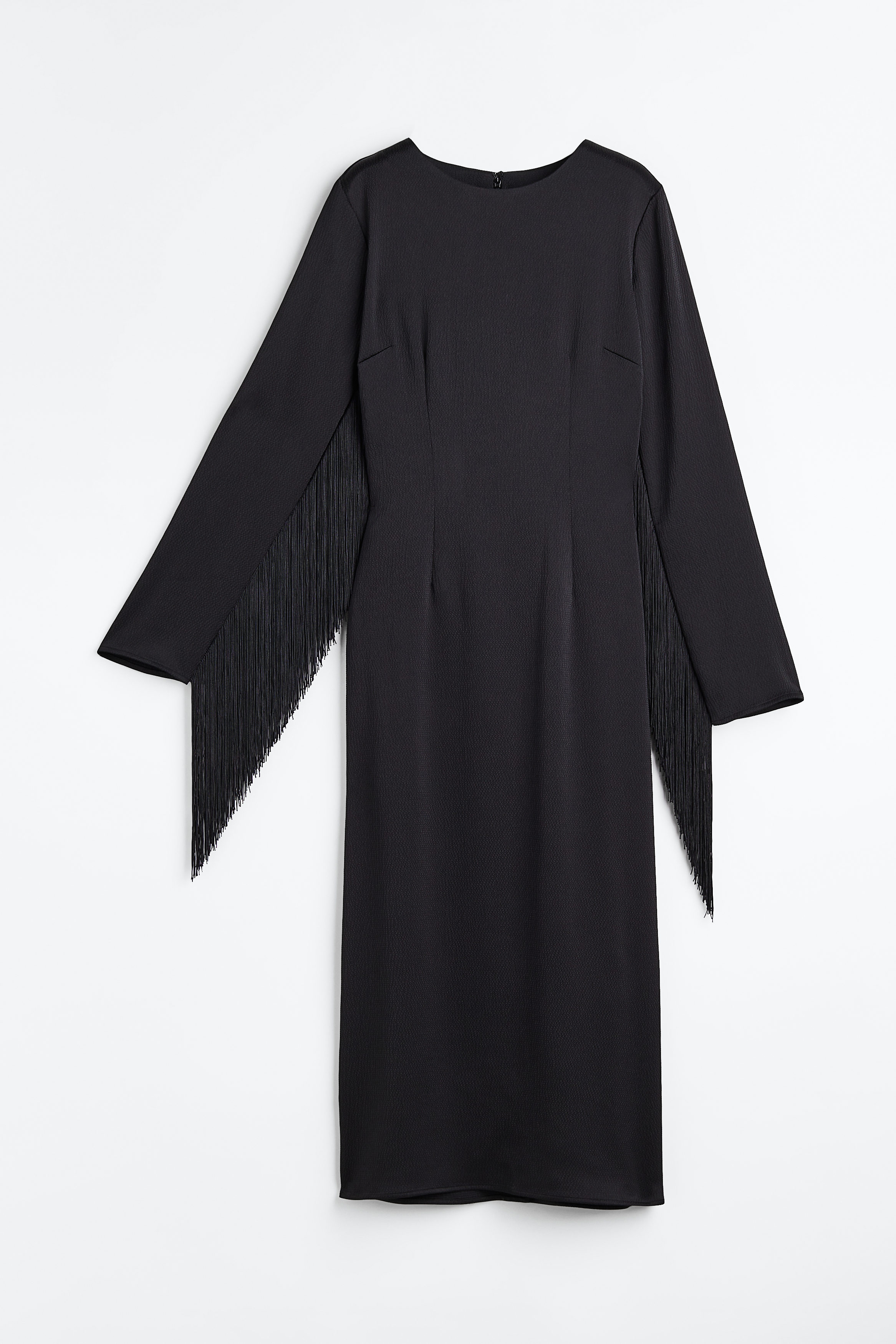 Fringe-trimmed Satin Dress | H&M UAE