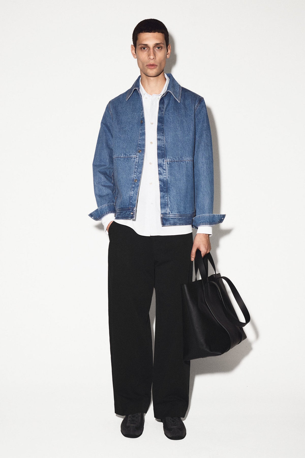 MINIMAL DENIM JACKET — Blue light
