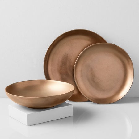 Reactive Glaze Dinnerware, Bronze Stoneware