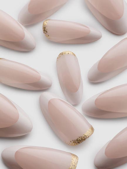PS... Pro Pointed French Tip Gel Effect False Nails